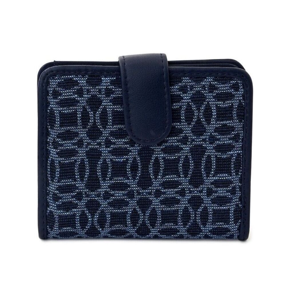 Time and‎ Tru Women's Amelia Bifold Wallet Blue Snap Closure